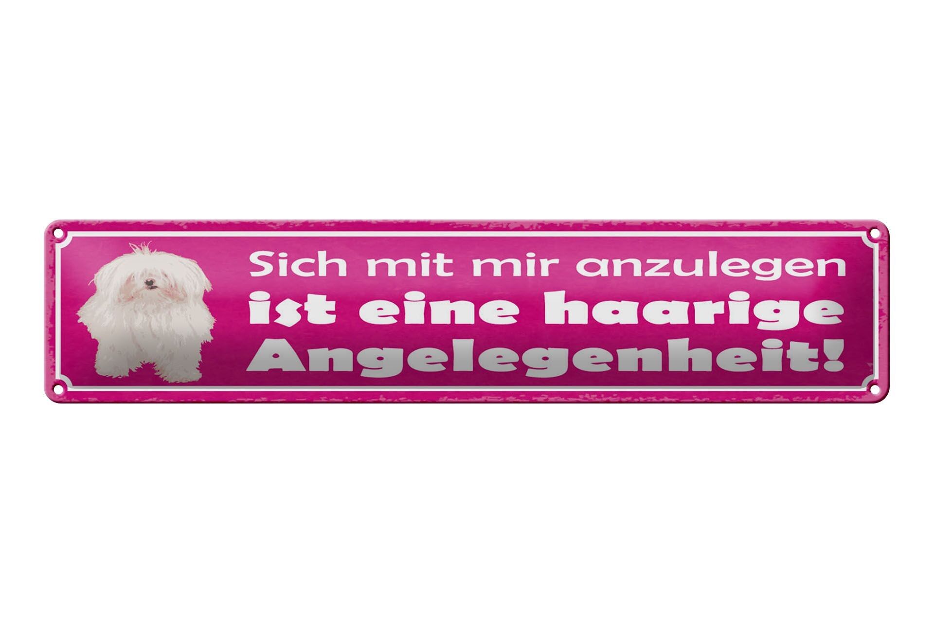 Blechschild Spruch 46x10cm Vorsicht! Reiz mich nicht! Dekoration