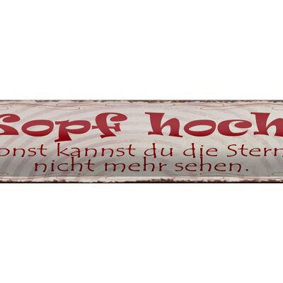 Blechschild Spruch 46x10cm Kopf hoch um Sterne zu sehen Dekoration