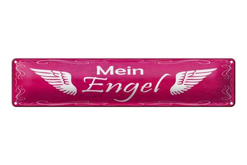 Blechschild Spruch 46x10cm Mein Engel Flügel Dekoration