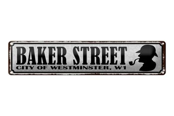 Panneau en étain indiquant 46x10cm, décoration de Baker street city Westminster 1