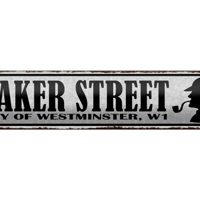 Blechschild Spruch 46x10cm Baker streeet city Westminster Dekoration