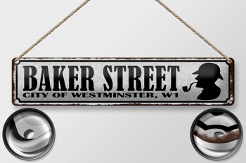 Panneau en étain indiquant 46x10cm, décoration de Baker street city Westminster 2