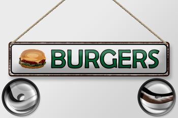 Plaque en tôle note 46x10cm, décoration burger fast food 2