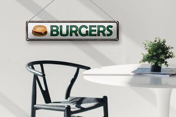 Plaque en tôle note 46x10cm, décoration burger fast food 3