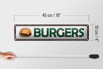 Plaque en tôle note 46x10cm, décoration burger fast food 4