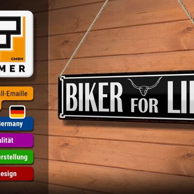 Blechschild Spruch 46x10cm Biker for life Dekoration