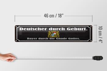 Plaque en tôle disant 46x10cm Allemand de naissance Décoration bavaroise 4