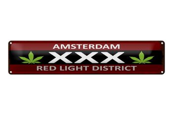 Panneau en étain disant 46x10cm, décoration du quartier rouge d'Amsterdam XXX 1