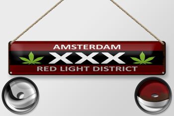 Panneau en étain disant 46x10cm, décoration du quartier rouge d'Amsterdam XXX 2
