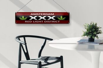 Panneau en étain disant 46x10cm, décoration du quartier rouge d'Amsterdam XXX 4