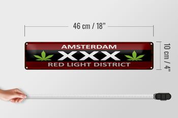 Panneau en étain disant 46x10cm, décoration du quartier rouge d'Amsterdam XXX 5