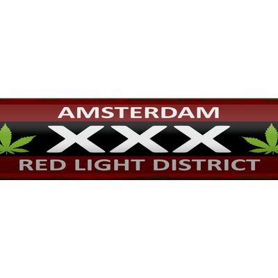 Blechschild Spruch 46x10cm Amsterdam XXX red light district Dekoration