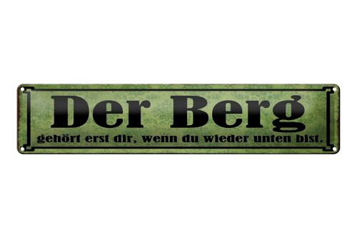 Blechschild Spruch 46x10cm Berg erst dir wenn du unten bist Dekoration