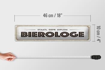 Plaque en tôle 46x10cm décoration biérologue diplômée d'état 4