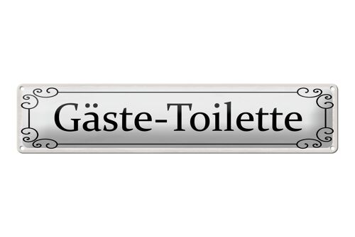 Blechschild Hinweis 46x10cm Gäste-Toilette Dekoration