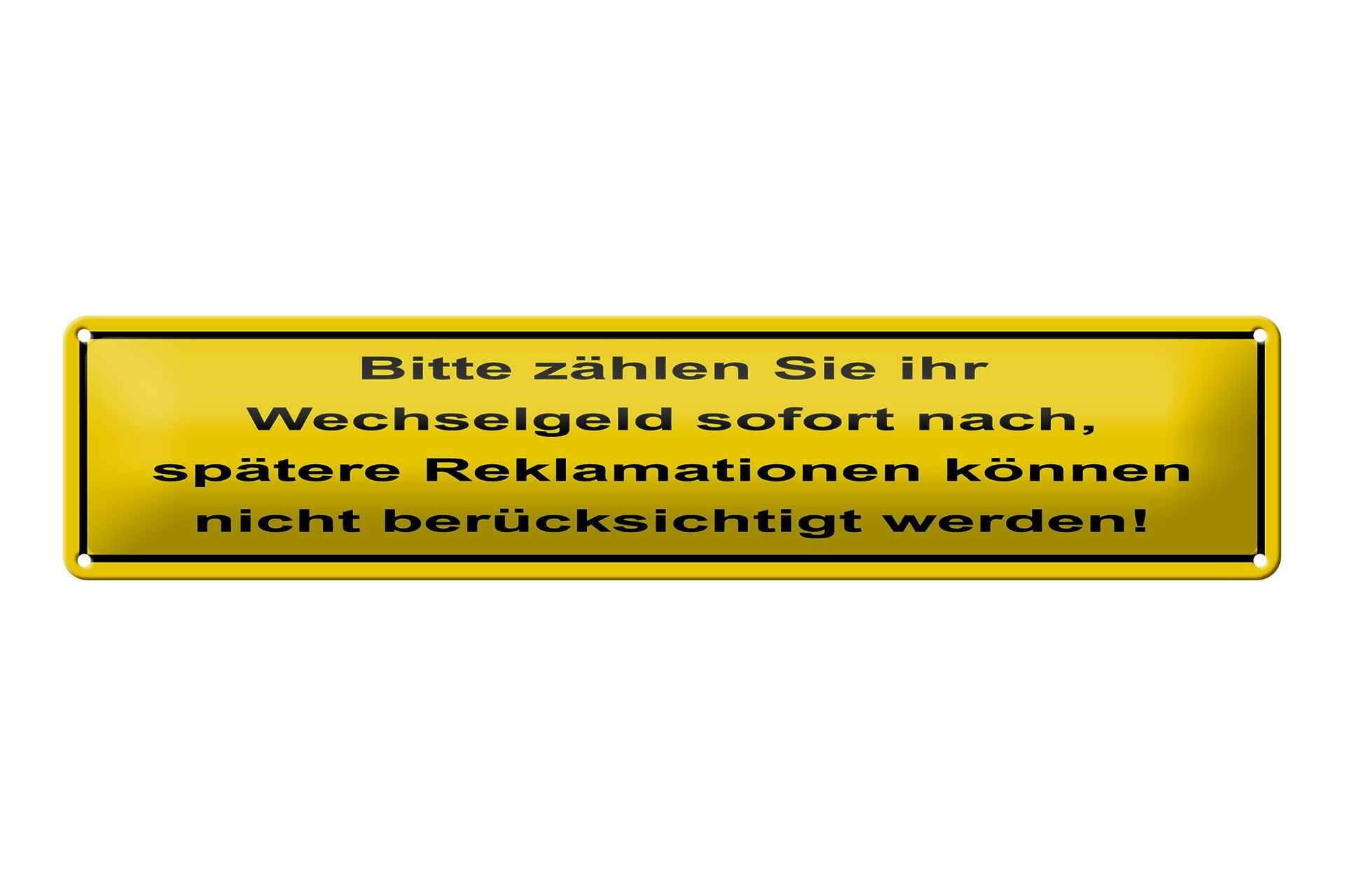 Tin Sign Note 46x10cm Please Count Change Decoration