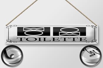 Plaque en tôle note 46x10cm pictogramme toilettes décoration toilettes 2