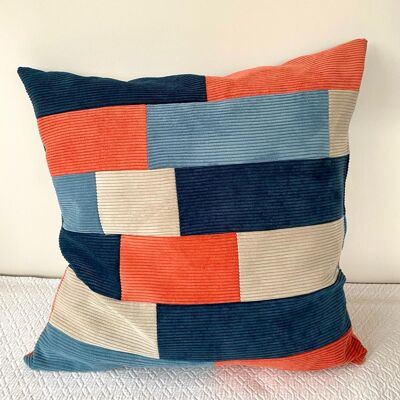 XL velvet patchwork cushion