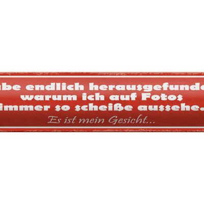 Blechschild Spruch 46x10cm Habe endlich herausgefunden, warum