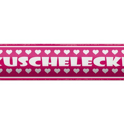 Blechschild Hinweis 46x10cm Kuschelecke Herzen Geschenk Dekoration