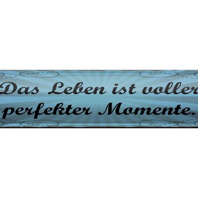 Blechschild Spruch 46x10cm Leben voller perfekter Momente Dekoration