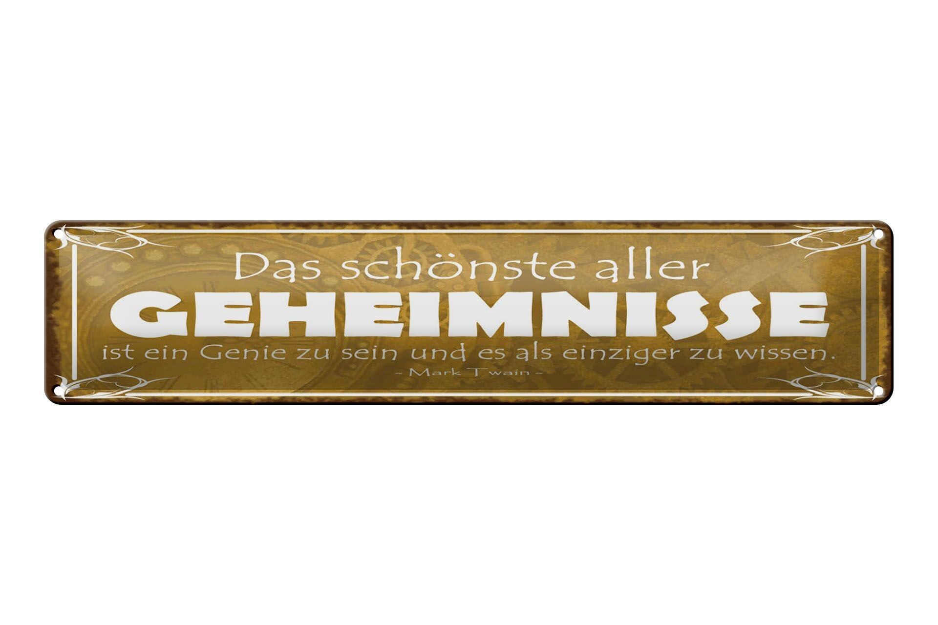 Targa in metallo con scritta 46x10 cm "sii un genio e l'unico che conosce la decorazione".