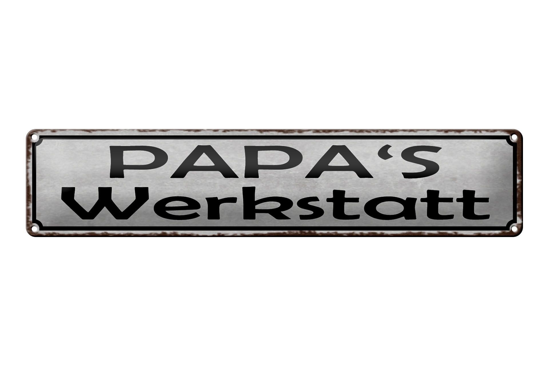 Targa in metallo con scritta "Lavoro di papà" 46x10 cm, decorazione per la famiglia