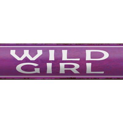Targa in metallo con scritta "Wild Girl" decorazione regalo 46x10 cm