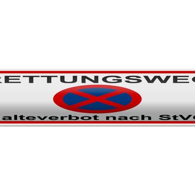 Blechschild Hinweis 46x10cm Rettungsweg Halteverbot nach StVO