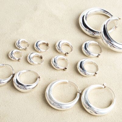 Chunky hoop earrings made of 925 sterling silver