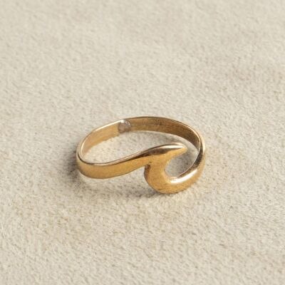 Wave ring wave gold handmade
