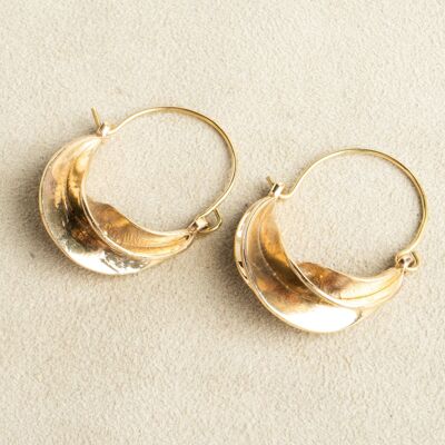 Twisted hoop earrings medium 3 cm handmade