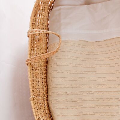 knitted cotton blanket, twist small, ecru