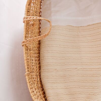 knitted cotton blanket, twist small, ecru