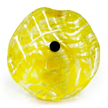 Fleur de Calabel en verre "Outdoor" de couleur jaune transparent 2