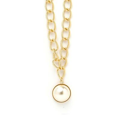 Nélya Gold Pearl Long Necklace