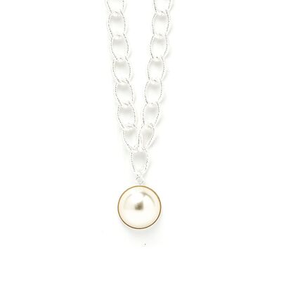 Nélya Silver Pearl Long Necklace