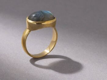 Grande bague labradorite avec pierre ovale 1