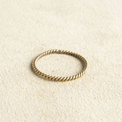 Braided ring made of brass, handmade