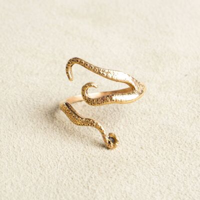 Octopus tentacle octopus ring gold