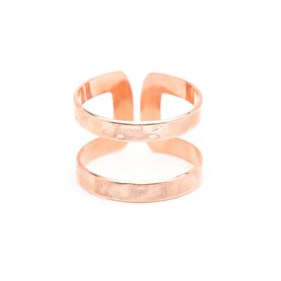 Bague Noah Or Rose Martelée Ajustable