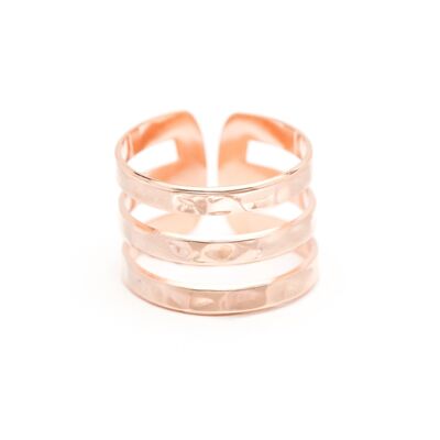 Bague Enzo Or Rose Martelée Ajustable