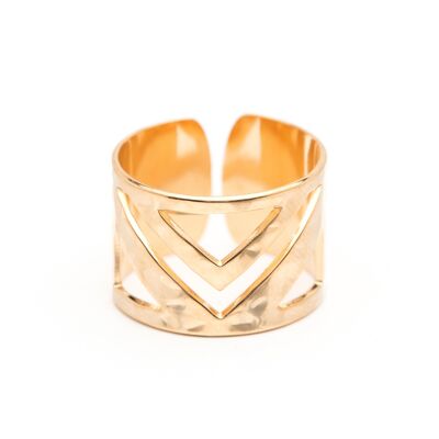 Adjustable Hammered Gold Zak Ring