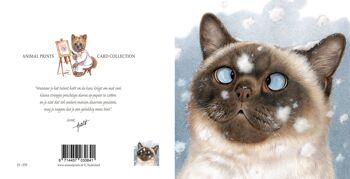 Carte carrée - Les flocons de neige me font toujours loucher... (chats) 2