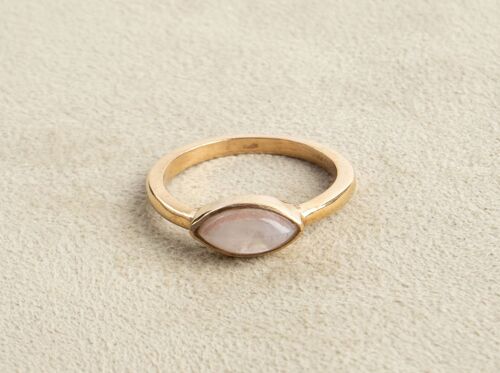 Ovaler Edelstein-Mondstein-Ring aus Messing gold | Minimalistischer Schmuck für Verlobungen und Geschenke