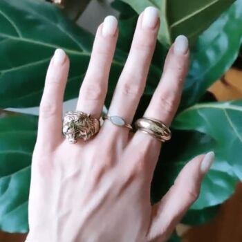 Bague ovale en pierre de lune en laiton doré | Bijoux minimalistes pour fiançailles et cadeaux 2