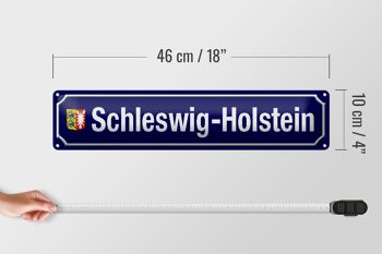 Plaque de rue en tôle 46x10cm, décoration des armoiries du Schleswig-Holstein 5
