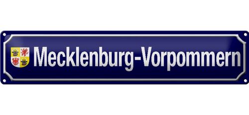 Blechschild Straßenschild 46x10cm Mecklenburg - Vorpommern Dekoration
