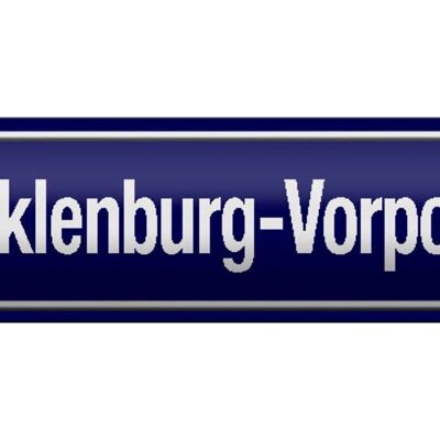 Blechschild Straßenschild 46x10cm Mecklenburg - Vorpommern Dekoration