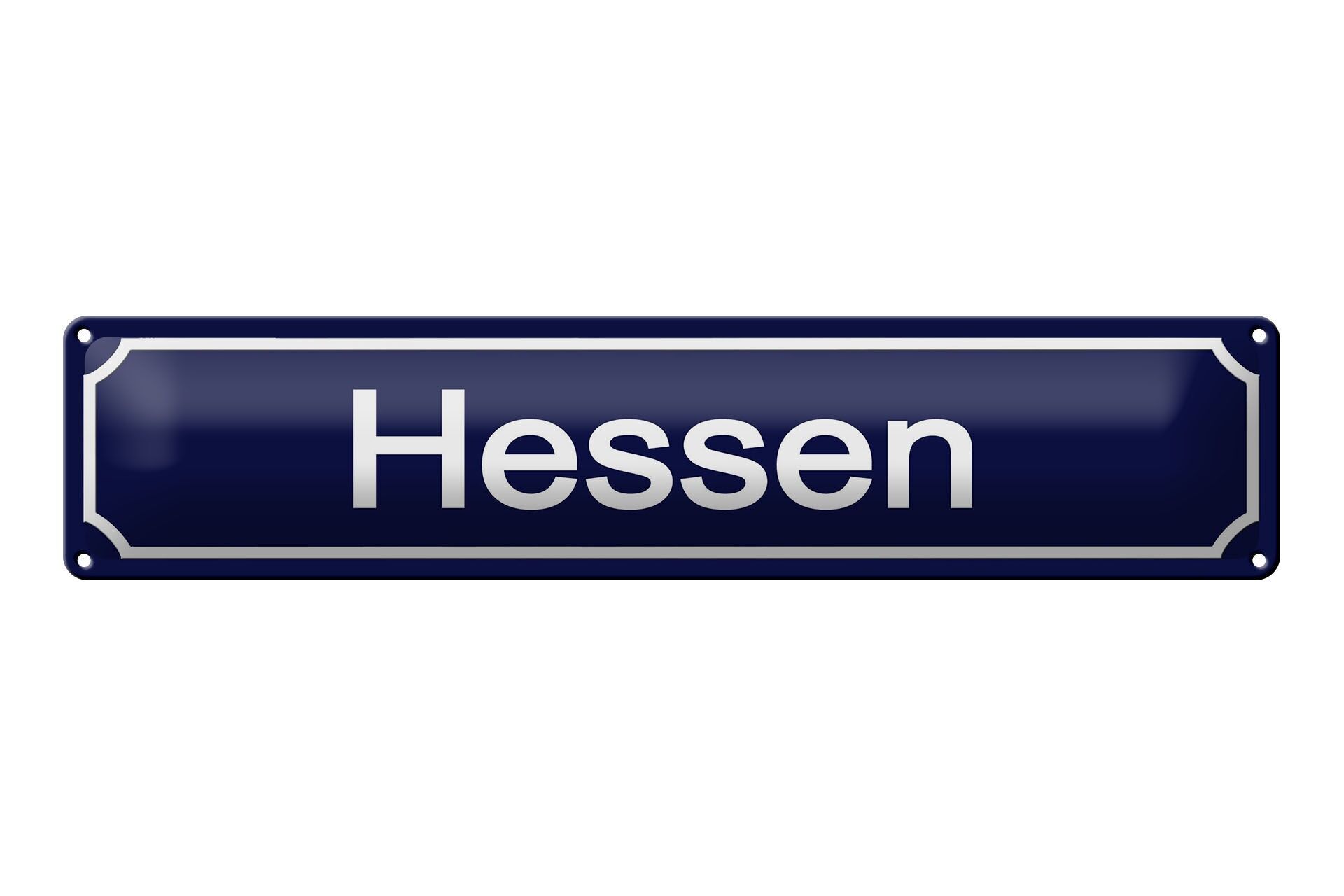 Insegna in metallo, cartello stradale, 46x10 cm, Assia, insegna decorativa blu